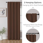 CUCRAF Brown Blackout Curtains 45 inch Length 2 Panels Set, Rod Pocket Room Darkening Drapes for Bedroom Living Room, Insulated Thermal Light Blocking Window Curtain (W52 x L45 Inch)