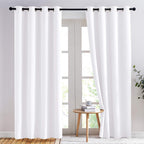 NICETOWN Pure White Curtains 2 Panels 84 inches Long for Bedroom, 50% Light Blocking Grommet Window Treatment for Living Room, W52 x L84