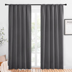 NICETOWN Blackout Curtain Panels for Living Room, Grey, 2 Panels, W52 inches x L84 inches, Energy Efficient & Noise Reducing Thermal Insulated Rod Pocket Blackout Drapes/Draperies for Window