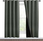 NICETOWN 100% Blackout Window Curtain Panels, Full Light Blocking Drapes with Black Liner for Nursery, 78-inch Drop Thermal Insulated Draperies (Dark Mallard, 2 Pieces, 55-inch Wide Per Panel)