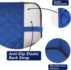 PureFit Reversible Quilted Sofa Cover, Water Resistant Slipcover Furniture Protector, Washable Couch Cover with Non Slip and Elastic Straps for Kids, Pets (Loveseat, Classic Blue/Ivory)