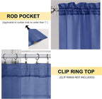 OVZME Royal Blue Sheer Curtains 63 Inches Long 2 Panels - Soft Light Filtering Window Sheer Panels for Living Room/Bedroom, Top Dual Rod Pocket, 1 Pair, Each 42Wx63L Inches
