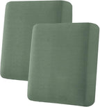H.VERSAILTEX Super Stretch Individual Seat Cushion Covers Sofa Covers Couch Cushion Covers Slipcover Sets Thick Jacquard Textured Twill Fabric (2 Piece Medium Sofa Cushion Covers, Loden Frost)