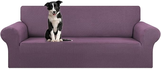 KEKUOU Stretch Oversized Couch Covers for Sofa Slipcover,Dark Purple