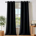 NICETOWN Black Doorway Curtains 80 inch Length 2 Panels Set - Grommet Thermal Insulated Blackout Window Treatments Sound Blocking Drapes for Living Room/Bedroom, W40 x L80