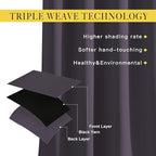 NICETOWN Bedroom Curtains Room Darkening Draperies - Greyish Purple Room Darkening Drapes/Panels for Bedroom, Grommet Top 2-Pack, 52 x 63 inches Long, Thermal Insulated, Privacy Assured