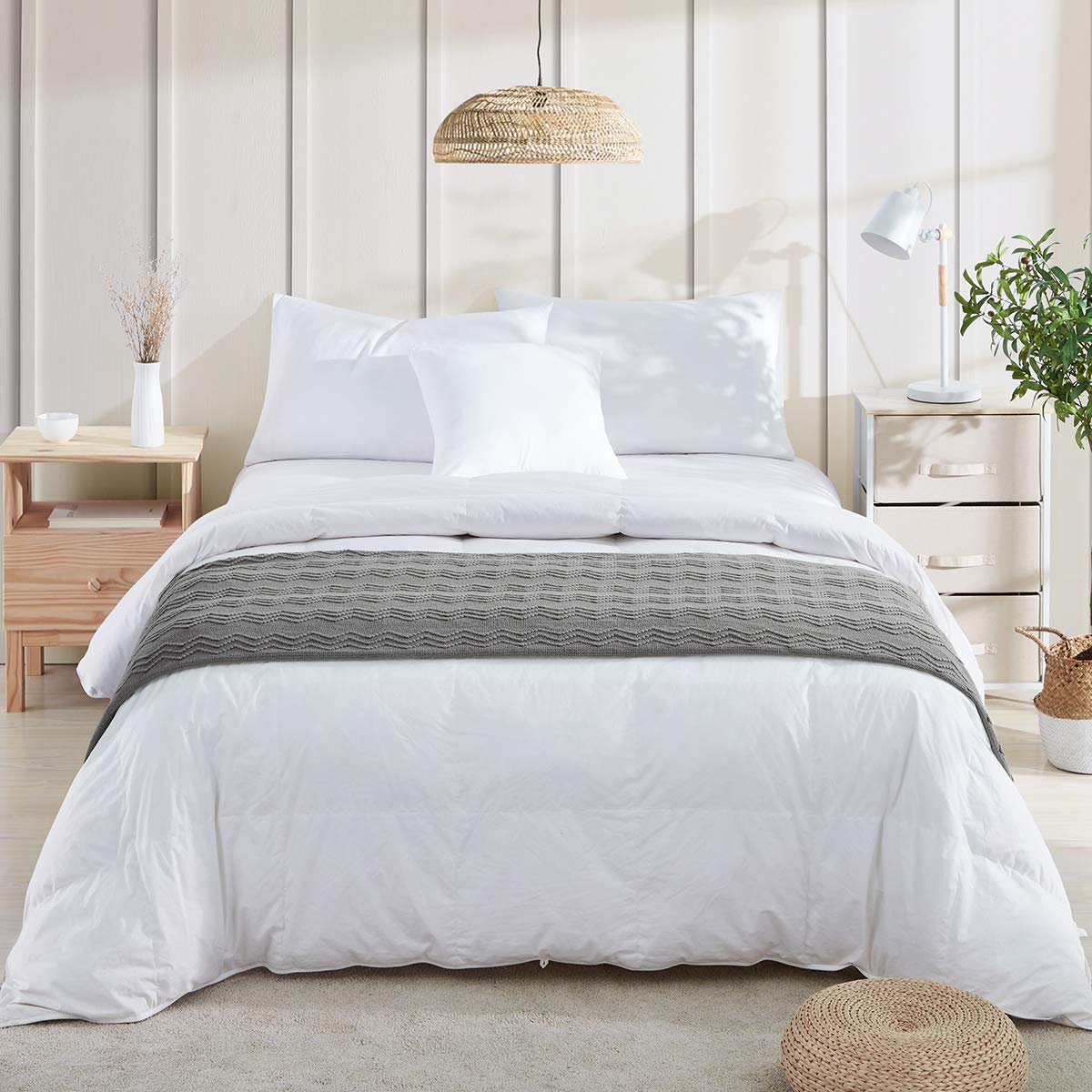 BOURINA Dark Grey Throw Blanket 50x90 Inch Boho Knit Soft Throw Bed Blanket