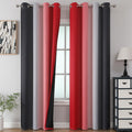 Estelar Textiler Red and Black Ombre Blackout Bedroom Curtains 108 Inches