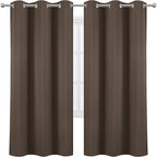 LEMOMO Chocolate Brown Thermal Blackout Curtains/42 x 72 Inch/Set of 2 Panels Room Darkening Curtains for Bedroom