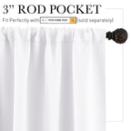 RYB HOME Short Privacy Curtains 30 inch Long for Bathroom Window