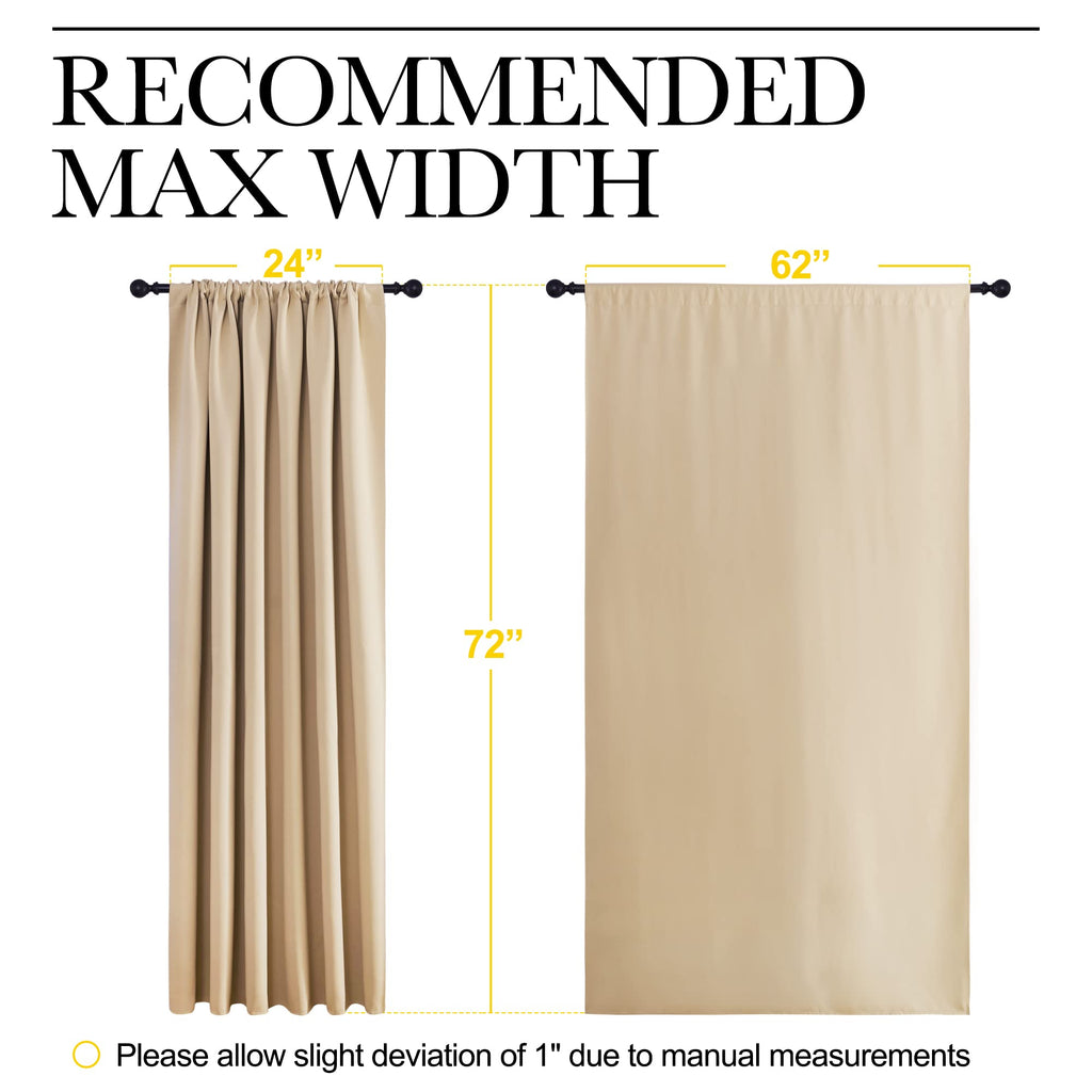 NICETOWN Room Darkening Curtains for Bedroom - Triple Weave Home Decoration Thermal Insulated Solid Drapes for Kitchen (Biscotti Beige, Set of 2 Panels, 62 x 72 Inch)
