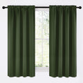 NICETOWN Dark Green Blackout Cafe Satin Curtains for Small Windows, 42" Wide by 63" Long, 2 Panels, Rod Pocket Noise Reducing Faux Silk Blackout Drapes for Dining Room