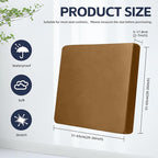 8Pcs Outdoor Cushion Covers, Patio Cushion Covers,Stretch Elastic Slipcovers, Replacement Washable & Reusable Furniture Protector for Patio Couch (Camel Color,Cover Only)