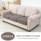 Couch Cushion Covers Seat Cushion Cover Stretch Couch Cover Separate Sectional Sofa Slipcovers Furniture Protector(3 Pieces for Seat or Sofa Backrest, Taupe)