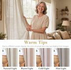 H.VERSAILTEX Elegant Natural Linen Blended Energy Efficient Light Filtering Linen Textured Curtains/Nickel Grommet Window Treatments Panels/Drapes (Set of 2, Angora, 52"W x 45"L)