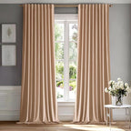 MIULEE Blush Beige Velvet Curtains 84 inches - Luxury Blackout Curtains for Bedroom Living Room Thermal Insulated Super Soft Window Drapes Rod Pocket & Back Tab, W52 x L84 inches, 2 Panels