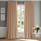 MIULEE Blush Beige Velvet Curtains 52x90 inches Luxury Blackout Curtains