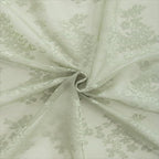 YJ YANJUN Vintage Lace Curtains -Victorian Floral Sage Green 102 inches Curtains for Bedroom Sliding Glass Door Light Filtering Bohemian Farm House Cottage Core Decor Total 104 Wide 12 FT Long