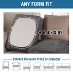 H.VERSAILTEX Velvet Stretch Couch Cushion Cover Plush Cushion Slipcover for Chair Loveseat Sofa Cushion Furniture Protector Seat Cushion Sofa Cover (3 Piece XL Sofa Cushion Covers, Grey)