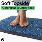 GORILLA GRIP 100% Waterproof All-Season WeatherMAX Doormat 35x23, US Designed Natural Rubber, Stain and Fade Resistant, Low Profile Indoor Outdoor Door Mats, Easy Clean Patio Mat, Ocean Blue Waves