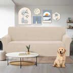 U-NICE HOME Stretch Couch Cover Sofa Cover Washable Sofa Slipcover Furniture Protector for 3 Cushion Couch Sofa Pet Friendly(Sofa, Beige)