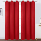 LEMOMO Blackout Curtains 38 x 84 inch/Bright Red Curtains Set of 2 Panels/Thermal Insulated Room Darkening Bedroom Curtains