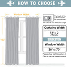 ChrisDowa 100% Blackout Curtains for Bedroom 102 Inches Long 2 Panels Set