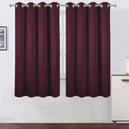 LEMOMO Burgundy Red Blackout Curtains 66 x 63 Inch Length/Set of 2 Curtain Panels/Thermal Insulated Room Darkening Blackout Curtains for Bedroom