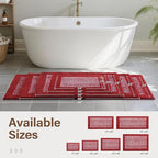 60x24 Long Bathroom Rugs Washable Non Slip, Red Bath Mat for Bathroom Floor Tub, Soft Absorbent Quick Dry Mats for Shower, Bathtub,Home Decor