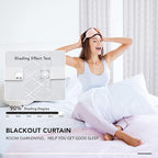 Deconovo White Room Darkening Curtains for Kitchen Nursery Office (52x63 Inch, Silver Grey/Geometry, 2 Panels) Thermal Insulated Soundproof Drapes for Bedroom Living Room