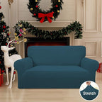 Easy-Going Stretch Loveseat Slipcover 1-Piece Sofa Cover Furniture Protector Couch Soft with Elastic Bottom for Kids Polyester Spandex Jacquard Fabric Small Checks (Loveseat, Deep Teal)