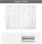 Moroccan Washable Rugs 8x10 Area Rugs for Living Room,Bedroom,Dining Room- Large Ultra Soft Faux Wool Retro Carpet,Non Slip&Non-Shedding Low Pile Vintage Print Rug for Home Office-(Gray-White)