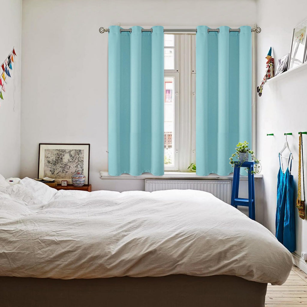 BGment Short Curtains for Small Window 54 Inch Long - Baby Blue 2 Panels