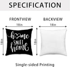 Hexagram Geometric Black Pillow Covers 18x18 Set of 4, Decorative Outdoor Boho Modern Throw Pillow Covers, Home Sweet Home Farmhouse Cushion Case for Couch Sofa Bedroom Indoor Decor(No Insert)