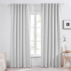 Deconovo Blackout Curtains, Thermal Insulated, W52 x L84 2 Panels, Back Tab, Machine Washable, Room-Darkening Drapes for Bedroom/Living Room Greyish White