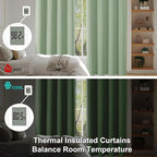 Simplebrand Ava Light Green Blackout Curtains for Bedroom 72 Inch Length 2 Panels Set, Privacy Thermal Insulated Rod Pocket Door Window Curtains for Patio French Front Door, W40 x L72 Inch