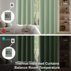 Simplebrand Ava Light Green Blackout Curtains for Bedroom 63 Inch Length 2 Panels Set, Solid Thermal Insulated Energy Saving Rod Pocket Window Treatment Curtains Blackout Drapes, W40 x L63 Inch