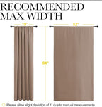 NICETOWN Room Darkening Curtains for Bedroom - Home Decoration Privacy Protection Thermal Insulated Solid Drapes/Draperies for Sliding Glass Door (Cappuccino, Set of 2, 52 x 84 inches)