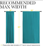 NICETOWN Peacock Blue Blackout Curtains Panels for Window, Thermal Insulated Rod Pocket Blackout Drapes/Draperies for Living Room (2 Panels, W52 x L95 inches)