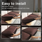 ANARACHON Leather Look Couch Cushion Covers Sofa Seat Slipcovers Sets Couches Furniture Protector for Sectional Armchair Loveseat Pets Kids Stretch Spandex Fabric (3 Cushion Sofa, Chocolate)
