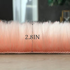 linmopm Faux Fur Rug Sheepskin Shag Fluffy Fuzzy Pink 3x4 ft Rugs for Bedroom Bedside Bed Floor Living Room Plush Rectangle High-Density Cushion Carpet Super Sofa Cover