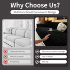 Velvet Couch Cover, Plush Sectional Sofa Cover Washable, Anti Slip Sofa Slipcover for Armrest & Backrest, Furniture Protector Covers for Pets & Kids(1PC, Black, 27.6"×27.6", Single Seater)