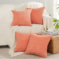 Fancy Homi 4 Packs Decorative Throw Pillow Covers for Living Room Couch Bed, Modern Farmhouse Boho Home Décor Accent Cushion Case, 18" x 18", Coral