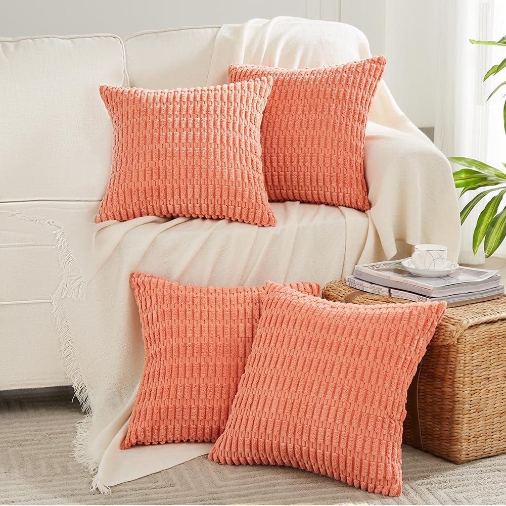 Fancy Homi 4 Packs Decorative Throw Pillow Covers for Living Room Couch Bed, Modern Farmhouse Boho Home Décor Accent Cushion Case, 18" x 18", Fall