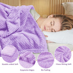 Tewloss 4 Pack Fleece Throw Blankets 50x60 Inches - Oeko-Tex Certified 100, 270 GSM Ultra Soft Plush for Bed, Couch and Cozy Gifts. 3D Waffle Texture, No Shedding No Pilling All Season (Lavender)