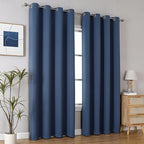 ChrisDowa Grommet Blackout Curtains for Bedroom and Living Room - 2 Panels Set Thermal Insulated Room Darkening Curtains (Stone Blue, 52W x 84L)