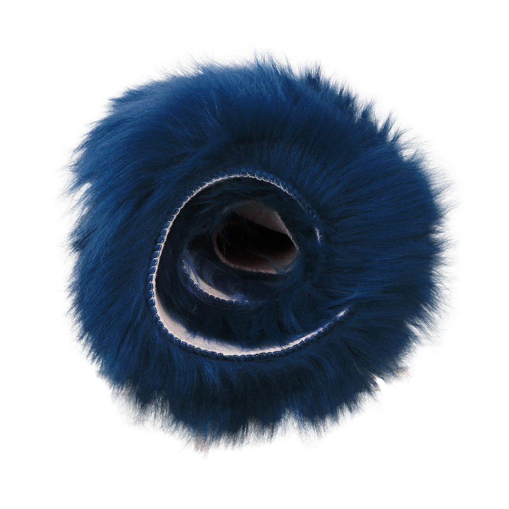 duduta Navy Blue Faux Sheepskin Fur Rug 3x5 ft, Fluffy Carpet Rug