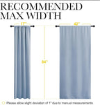 NICETOWN Blackout Curtains for Living Curtains, Vintage Blue, 1 Pair, 34-inch W x 72-inch L, Home Decorations Thermal Insulated Solid Pole Top Blackout Drapes for Living Room