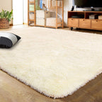 LOCHAS Area Rugs Fluffy Living Room Carpet for Bedroom 6x9, Light Champagne