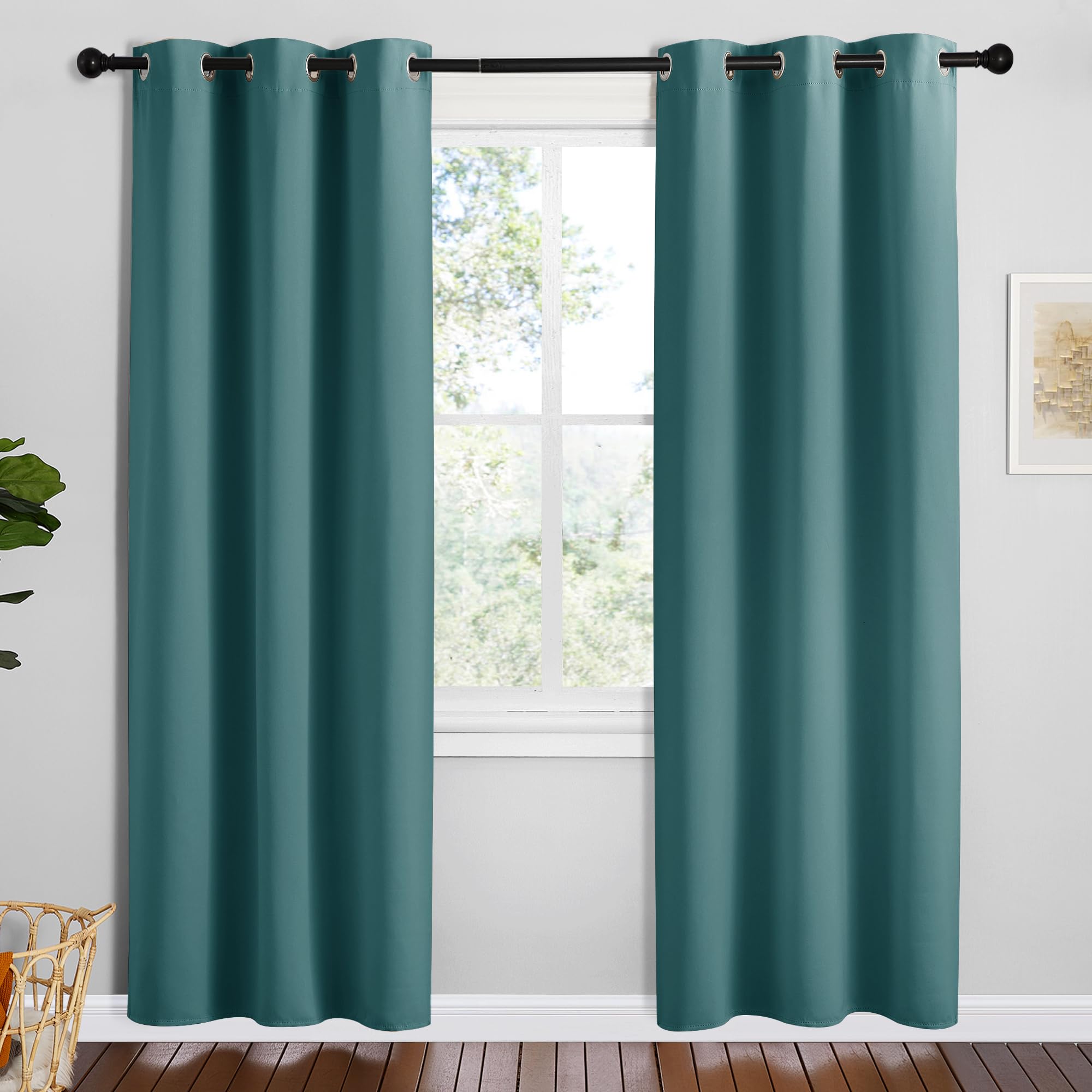 NICETOWN Navy Blackout Curtains for Kid's Room 42" Wide x 78" Long 2 Panels